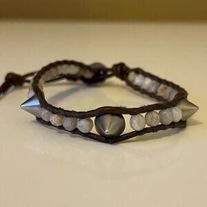 Chan Luu Silver Spike Beaded Bracelet